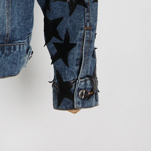 Chaqueta Denim Desgarrada con Solapa Estrella para Mujer - Image 12