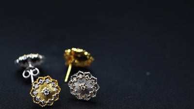 Aretes de Girasol Corte Antiguo - Image 4