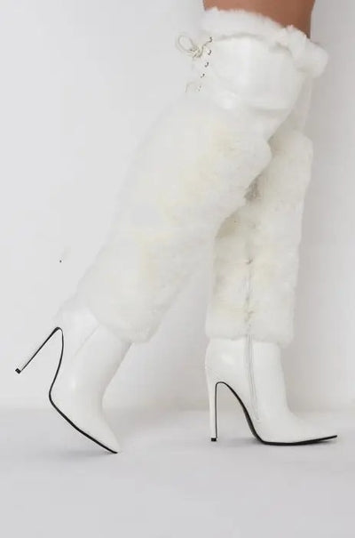 Botas Stiletto Hasta la Rodilla en Terciopelo - Colores Sólidos - Image 8