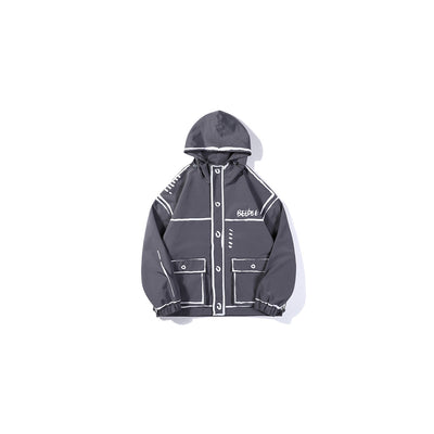 Chamarra Hoodie Graffiti con Líneas de Gancho - Tendencia Japonesa Primavera - Image 3