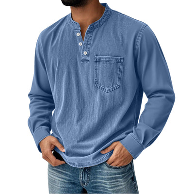 Playera de Manga Larga con Botones para Hombre Joven - Image 8