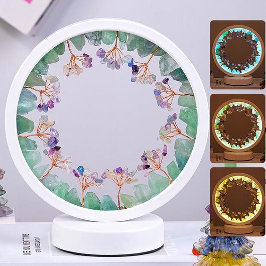 Lámpara Nocturna de Cristal Natural con Árbol Floral - Luz USB Ambiente Decorativa - Image 5