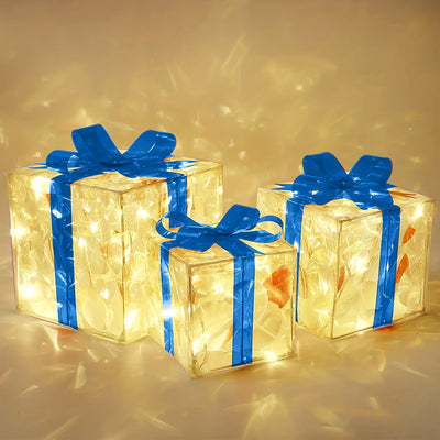 Caja de Regalo Navideña Plegable 3 Piezas con Luces LED - Image 8
