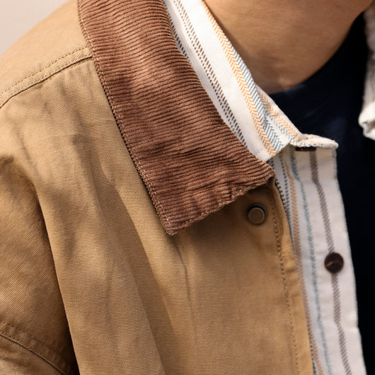 Chaqueta Retro de Lona Pesada con Solapa - Abrigo Clásico para Otoño - Image 3
