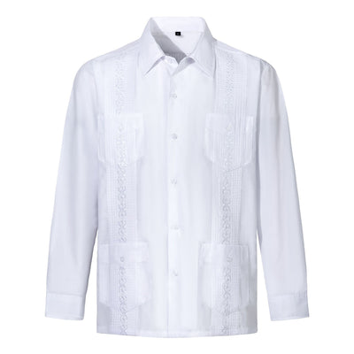 Camisa de Rayas Guayabera Clásica para Hombre - Image 5