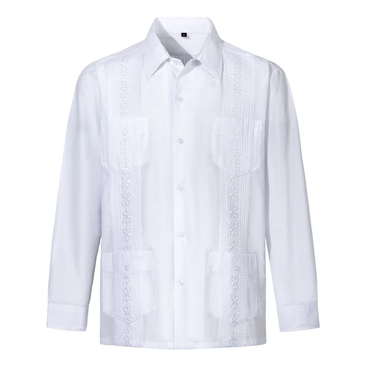 Camisa de Rayas Guayabera Clásica para Hombre - Image 5