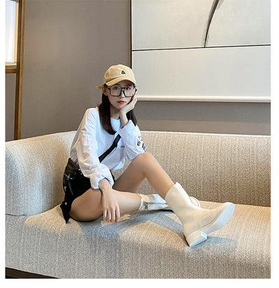 Botas Martin Retro Invertidas con Efecto Desgastado para Mujer - Image 8