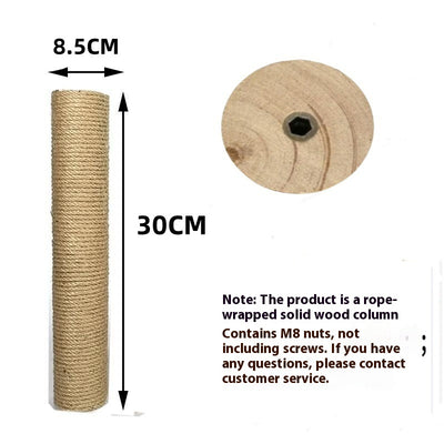 Torre Rascador para Gatos en Madera Maciza con Cuerda de Cáñamo - Image 12
