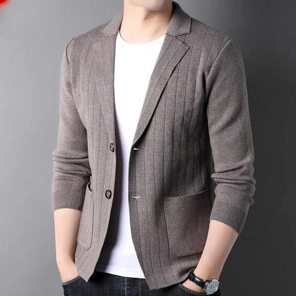 Suéter Blazer de Punto Lana Hombre Estilo Coreano