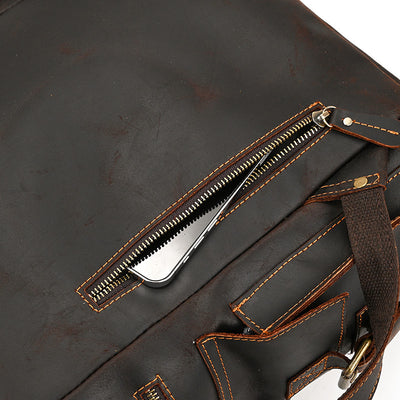 Mochila Vintage de Cuero Crazy Horse Gran Capacidad - Image 17