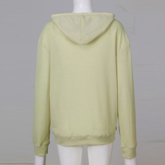 Sudadera Waffle con Cierre y Capucha - Chaqueta Casual de Manga Larga - Image 14