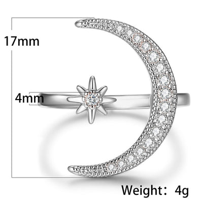 Anillos de Moda Europeos y Americanos con Estrellas y Luna de Circonia - Image 9