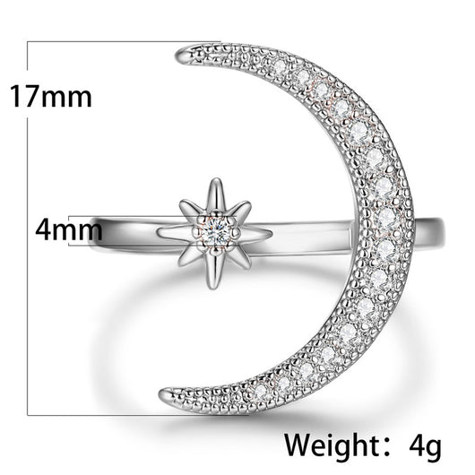 Anillos de Moda Europeos y Americanos con Estrellas y Luna de Circonia - Image 9