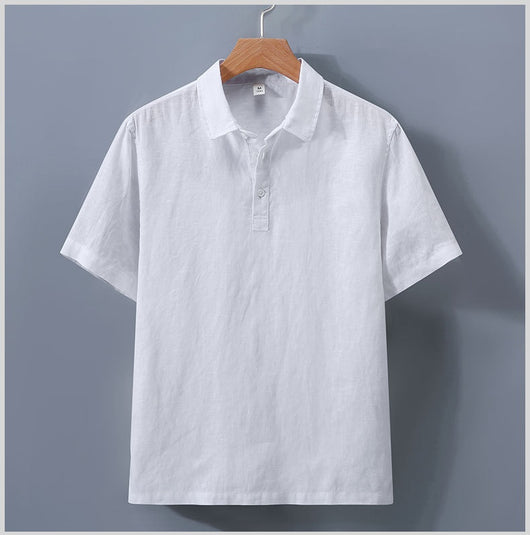Camisa de Lino Puro para Hombre con Cuello Italiano - Image 20