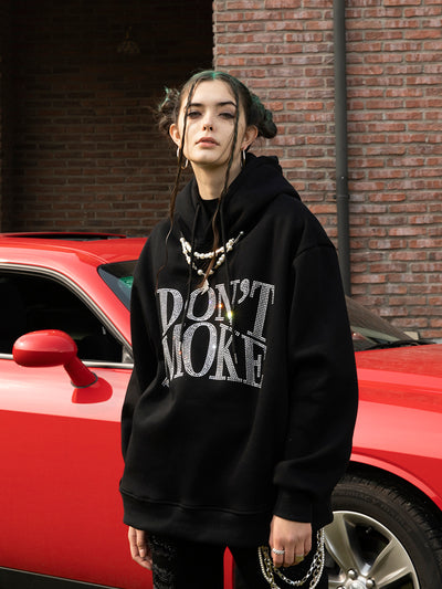 Sudadera Hoodie con Cristales Japoneses y Estampado Manual - Image 9