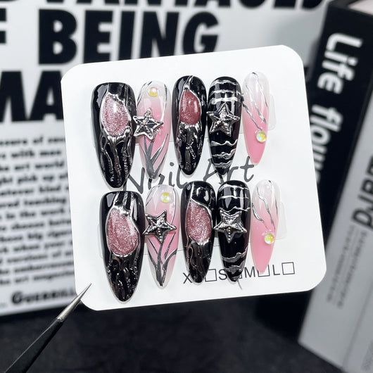 Uñas Adhesivas Premium con Diseño Personalidad - Stickers de Uñas Medianas Brillantes - Image 2