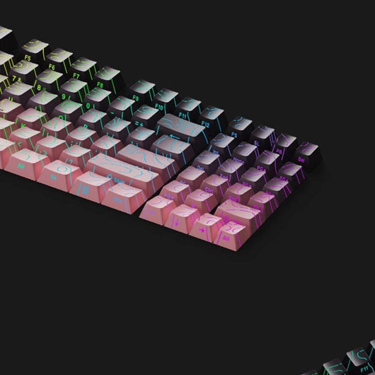 Tapa de Tecla Rosa Negra con Efecto Luminoso Agrietado Bicolor - Image 14