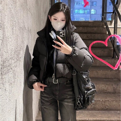 Abrigo Corto Acolchado Invierno Estilo Kendall Suelto Versátil Mujer