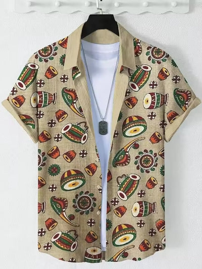 Camisa Estampada Artística para Hombre - Diseño Personalidad - Image 32