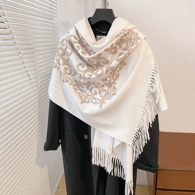 Bufanda Bordada Texturizada Imitación Cachemira - Versátil para Invierno, Primavera y Otoño - Image 15