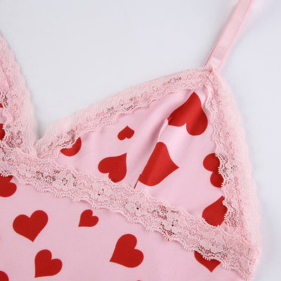 Vestido Suspenso con Estampado de Corazón Durazno Rejuvenecedor - Image 24