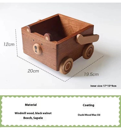 Carrito Organizador de Madera Maciza para Peluches y Juguetes - Image 6