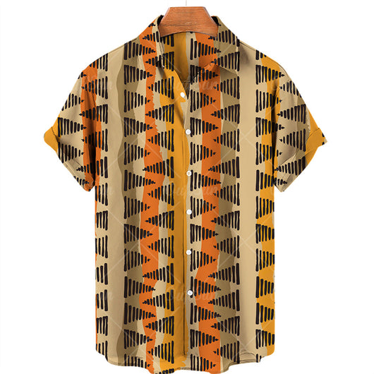 Camisa Vintage de Verano para Hombre Cuello V Talla 5XL - Image 39