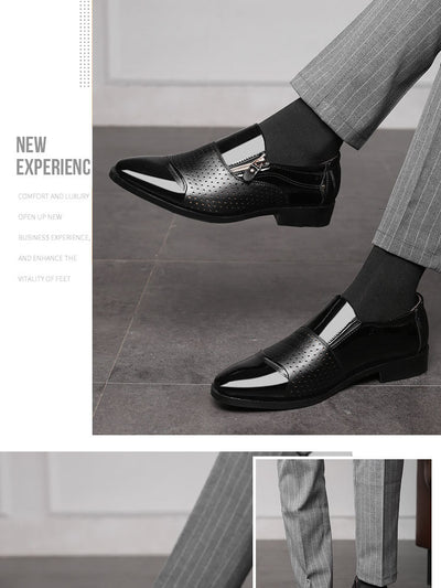 Zapatos de Cuero para Hombre Ejecutivos Transpirables con Diseño Perforado - Image 14