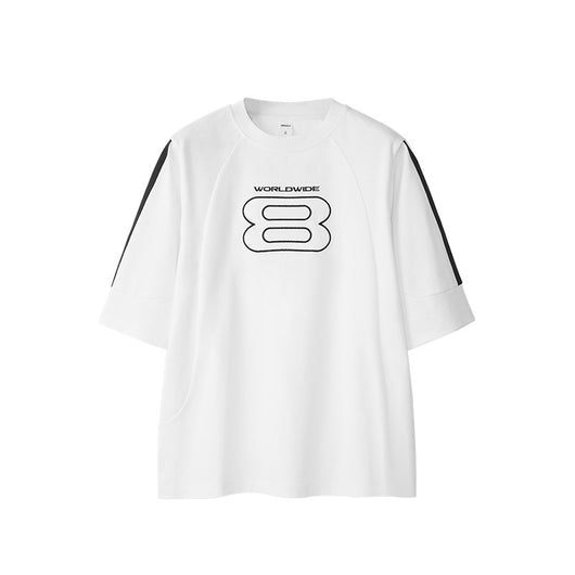 Camiseta Deportiva con Bordado Estilo Americano Oversize Manga Corta - Image 4