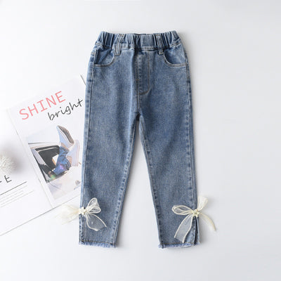 Jeans Slim Fit Niña Estilo Coreano con Moño - Moda Infantil Dulce - Image 9