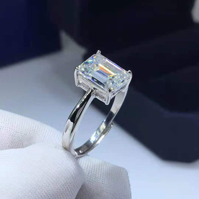 Anillo de Moissanita Esmeralda para Mujer - Diseño Personalidad Fashion - Image 4