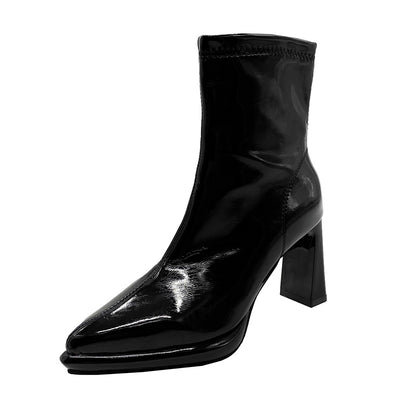Botas Martin Elásticas con Tacón Grueso Elevador de Altura - Image 2