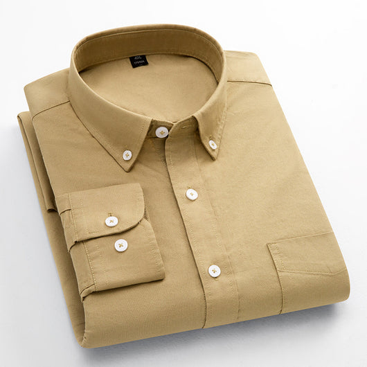 Camisa Oxford de Algodón Puro Transpirable para Hombre - Image 15