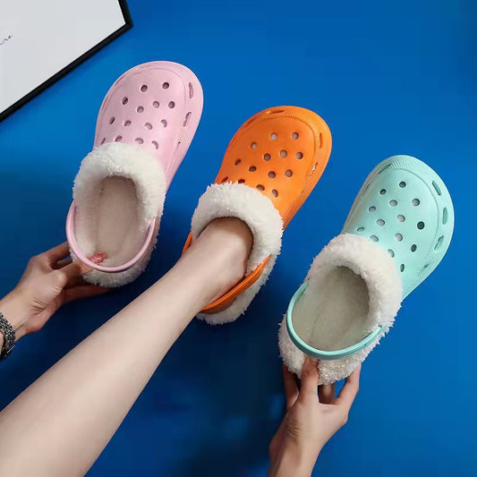 Pantuflas Invierno Mujer con Suela Gruesa y Velludo Desmontable