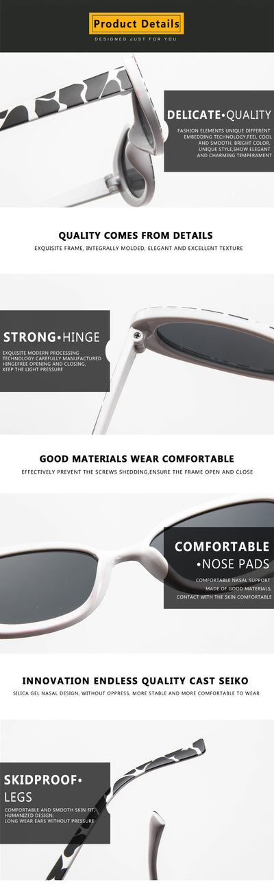 Gafas de Sol Ovaladas Trend Cow Print - Marco Pequeño Estilo Instagram - Image 49