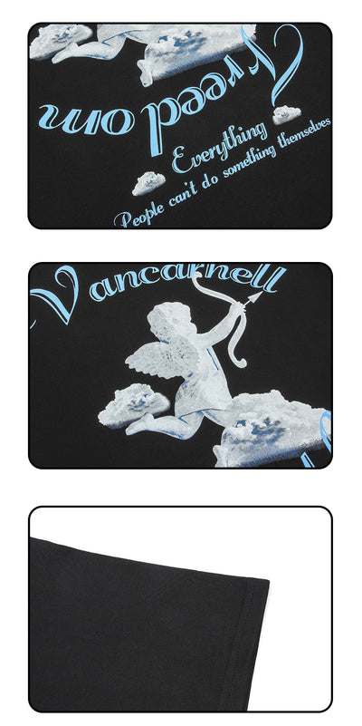 Playera Vintage Ángel con Estampado de Letras para Hombre - Image 10