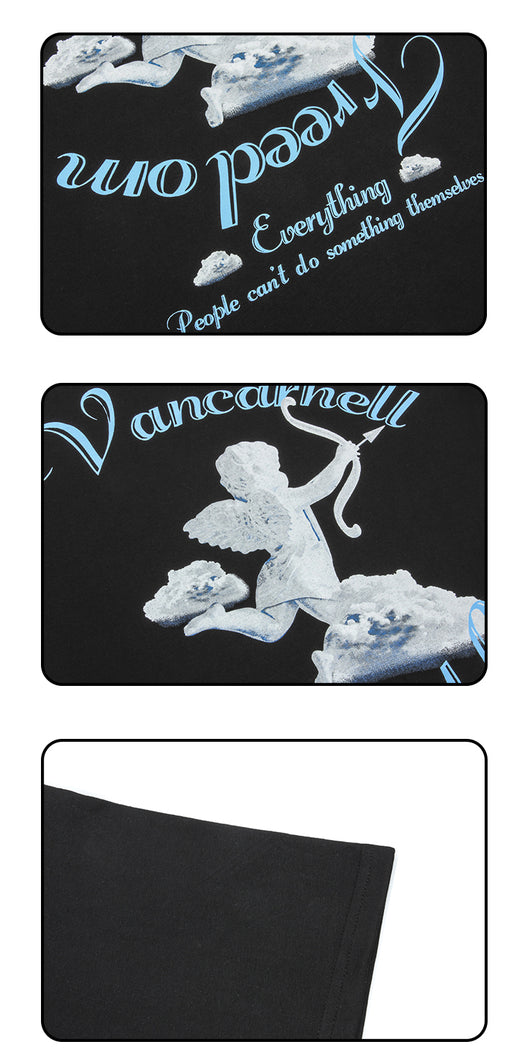 Playera Vintage Ángel con Estampado de Letras para Hombre - Image 10