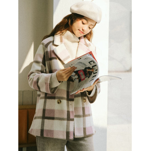 Abrigo de Lana Cashmere Cuadros Talla M - Image 3