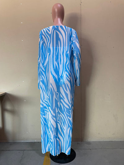 Traje de Baño Dos Piezas con Capa Estampada para Mujer - Image 15