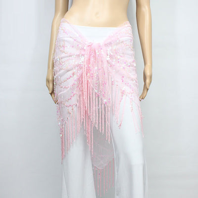 Faja de Danza Vientre con Lentejuelas Triangular para Presentaciones y Práctica - Image 11