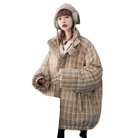 Abrigo Acolchado a Cuadros para Mujer - Chaqueta Corta Abrigadora - Image 5