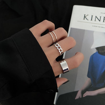 Juego de 3 Anillos Ajustables de Cara Ancha con Diseño Minimalista - Image 7