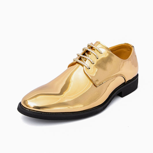 Zapatos de Cuero Brillante con Punta Afilada Estilo Británico para Hombre - Image 6