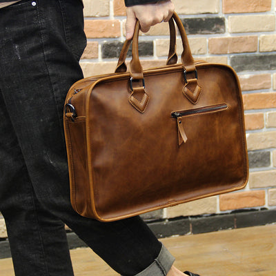 Bolso de Mano Crazy Horse para Hombre - Cuero Genuino - Image 7