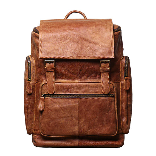 Mochila Retro de Cuero Genuino para Hombre - Image 5