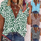 Blusa Floral Escote V Manga Corta - Diseño Fresco para Verano