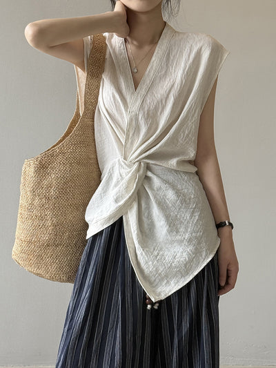 Chaleco Anudado Escote V para Mujer - Ajuste Slim Reductor - Image 11