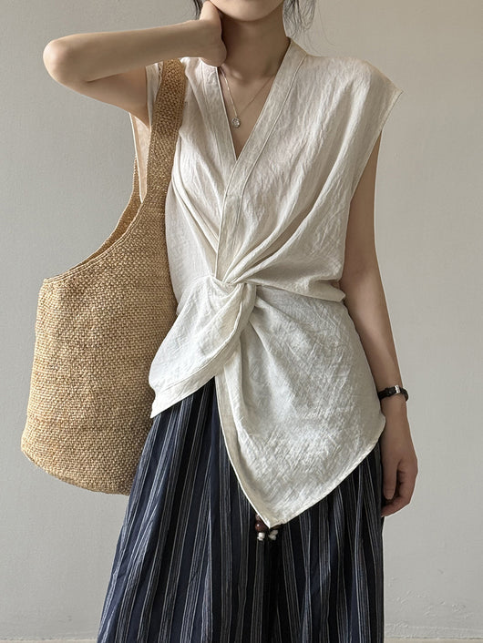 Chaleco Anudado Escote V para Mujer - Ajuste Slim Reductor - Image 11