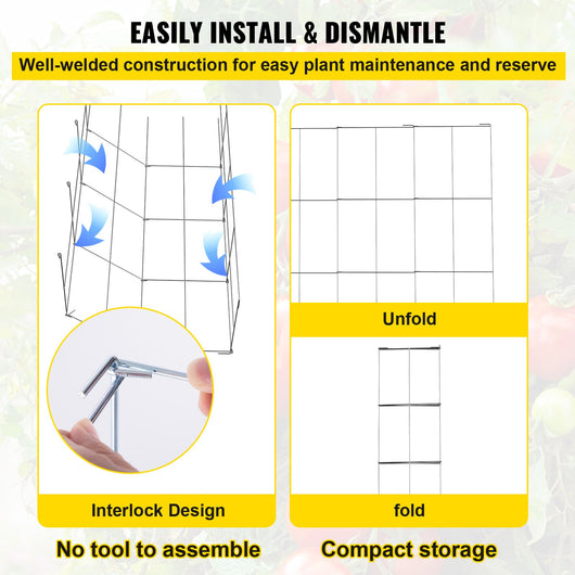 Jaulas Tutores para Tomates 46cm - Pack 5 Estructuras Cuadradas de Acero Galvanizado - Image 9