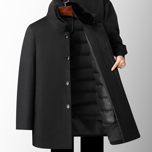Sobretodo de Lana para Hombre con Forro de Plumas Desmontable - Image 8